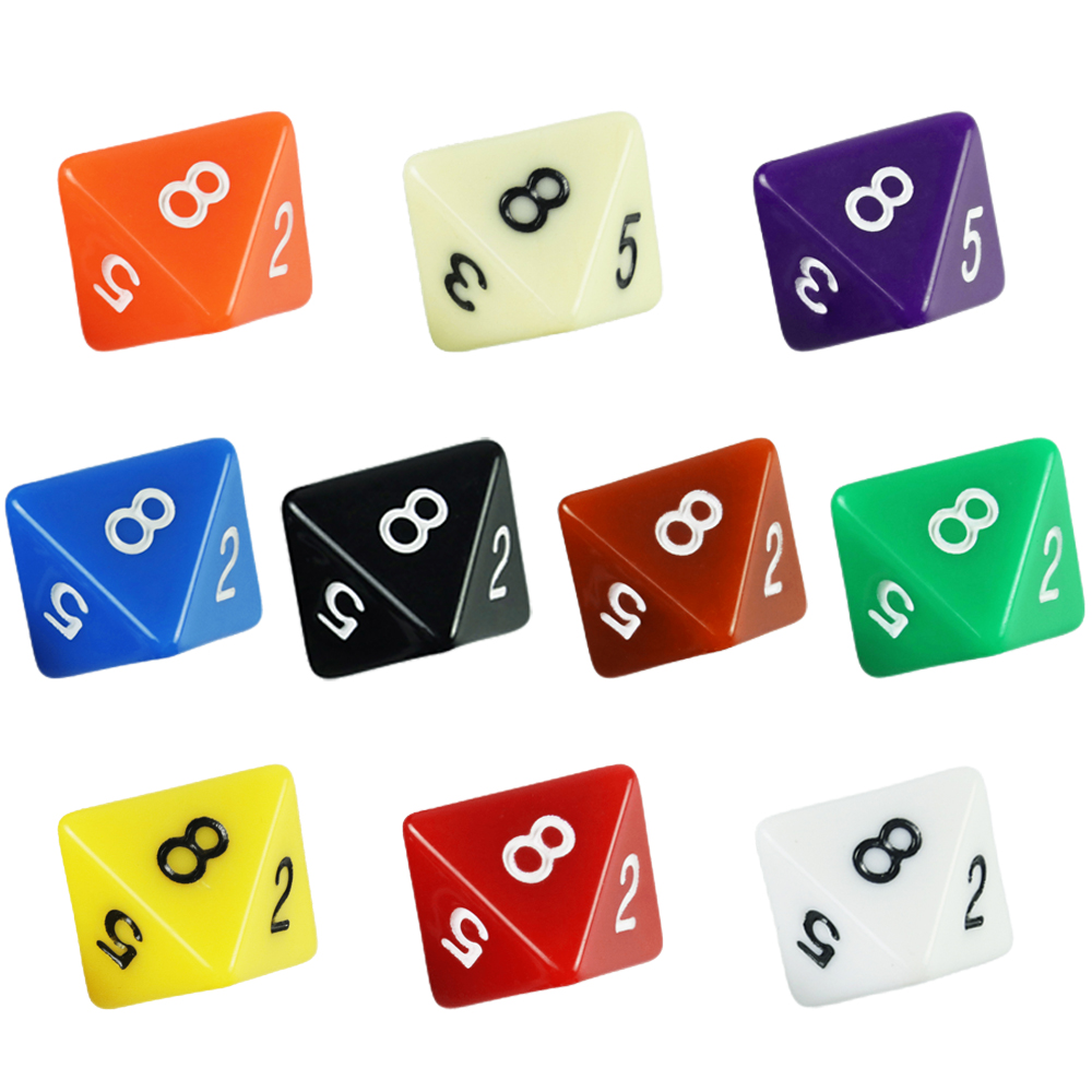 Board Game Digital - D8 Polyhedral Dice Set 10pcs Opaque