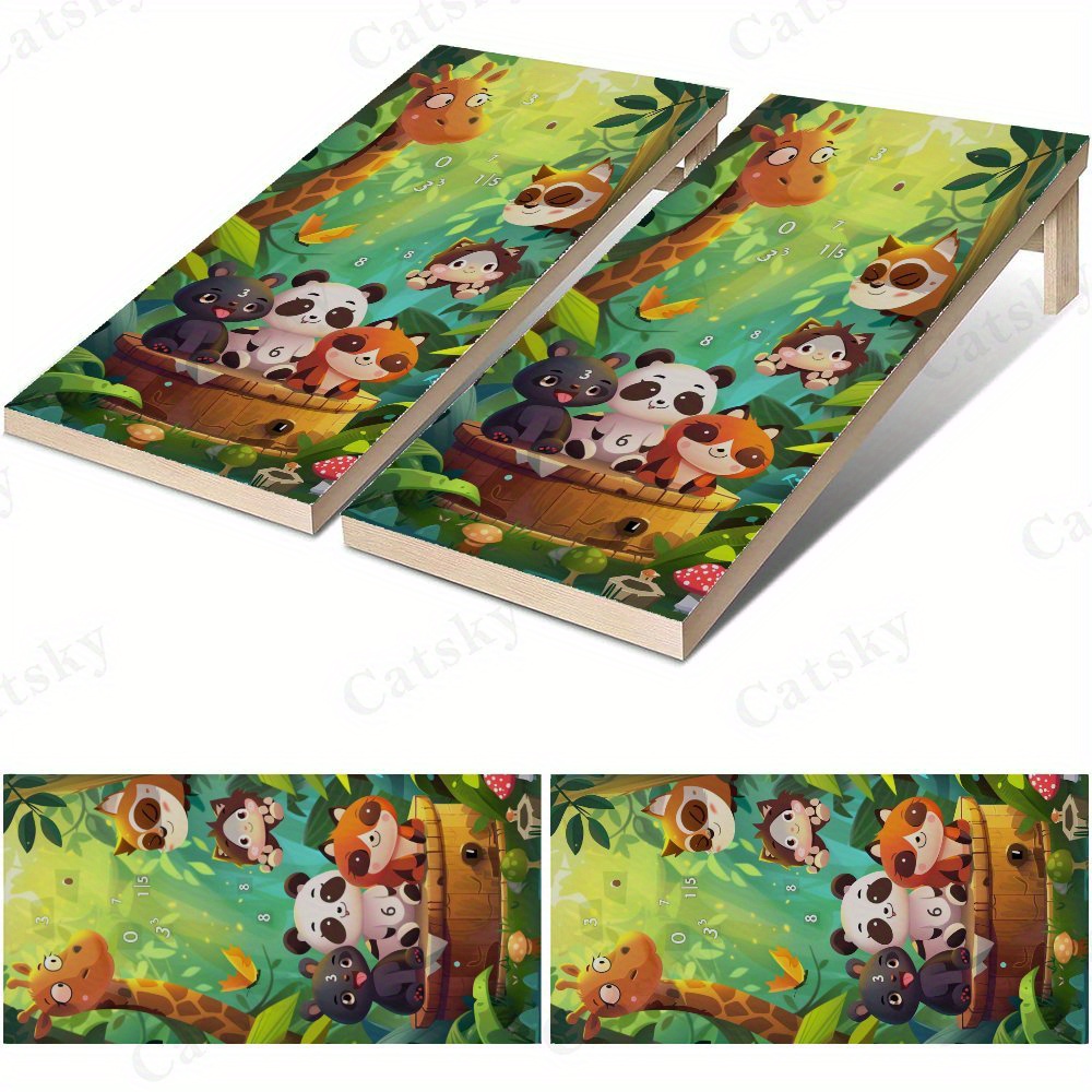 Board Game Film - Cartoon Forest Partners Waterproof Cornhole Board