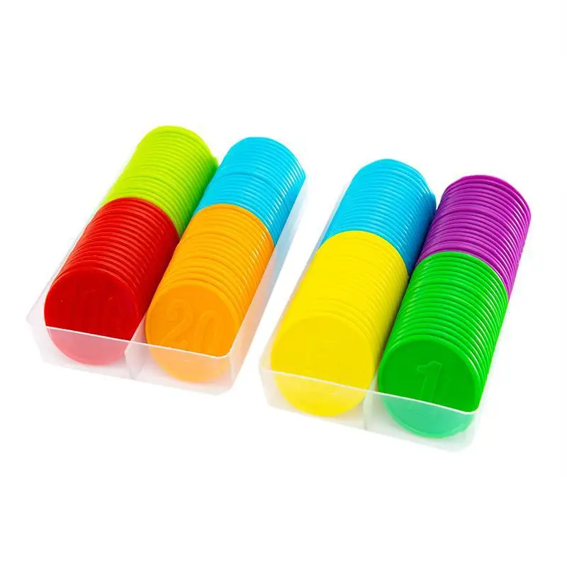Board Game Sequence - 80pcs Plastic Chip Coin Set Learning