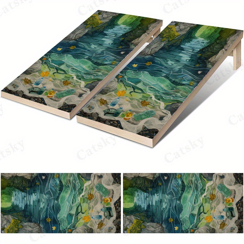 Board Game Film - Ecological Stream Themed Waterproof Cornhole Board