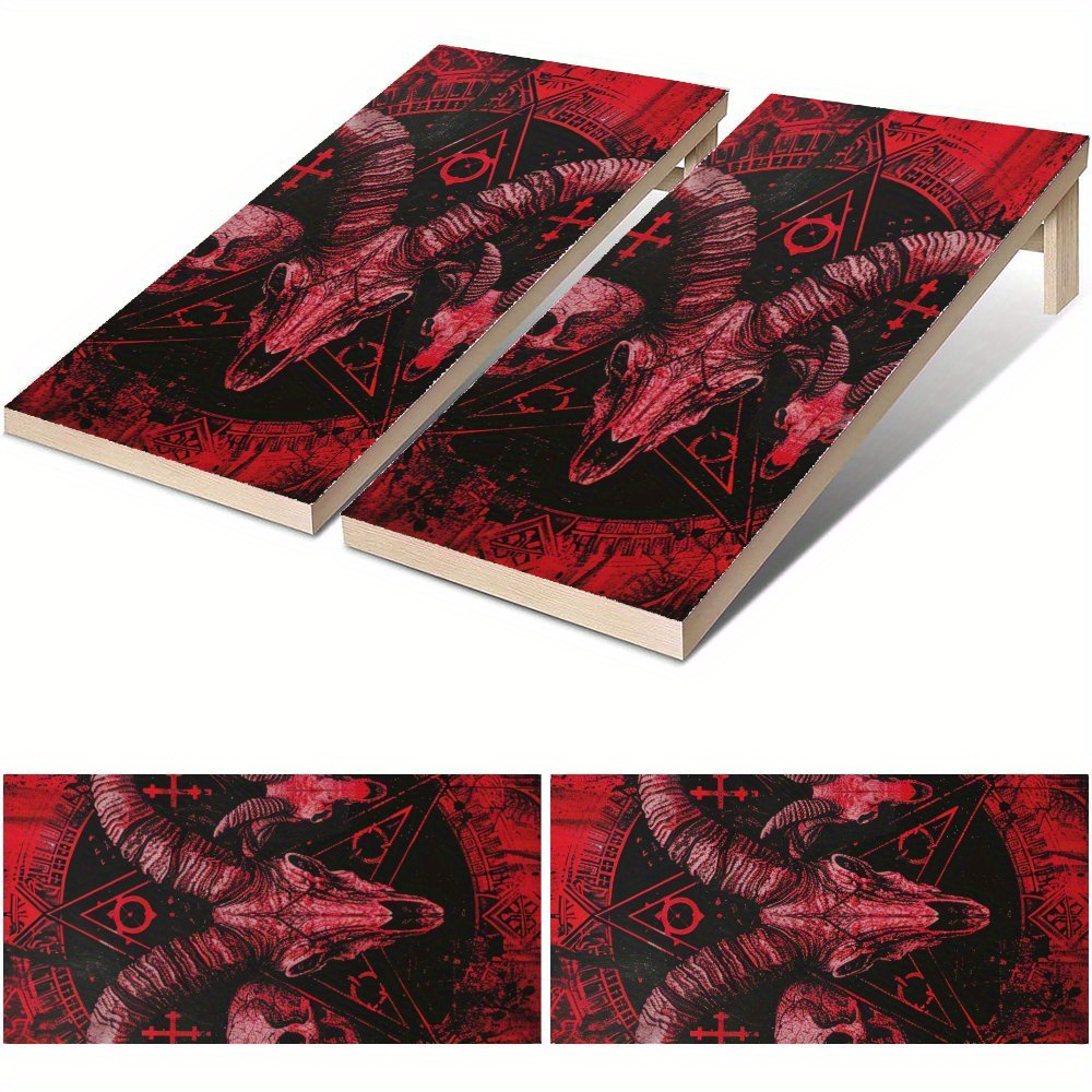 Board Game Film - Dark Rune Ram Skull Waterproof Cornhole