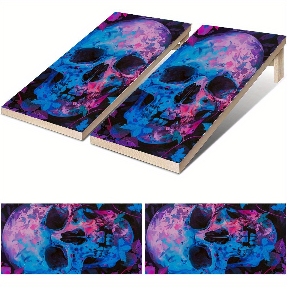 Board Game Film - Blue Purple Demon Skull Waterproof Cornhole
