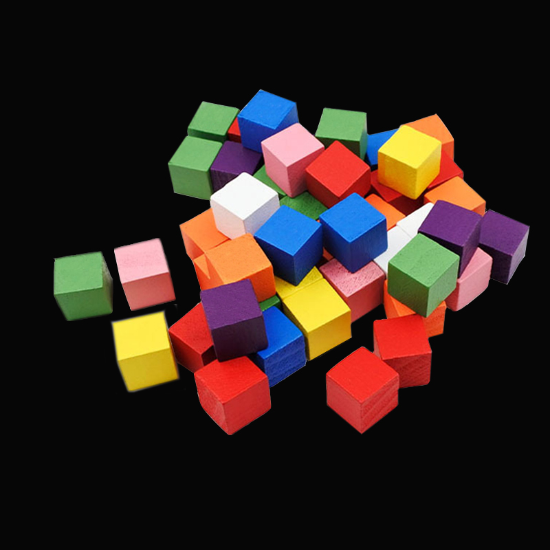Board Game Sequence - 100Pcs/lots 14colors 10mm Cube Wood Cubes