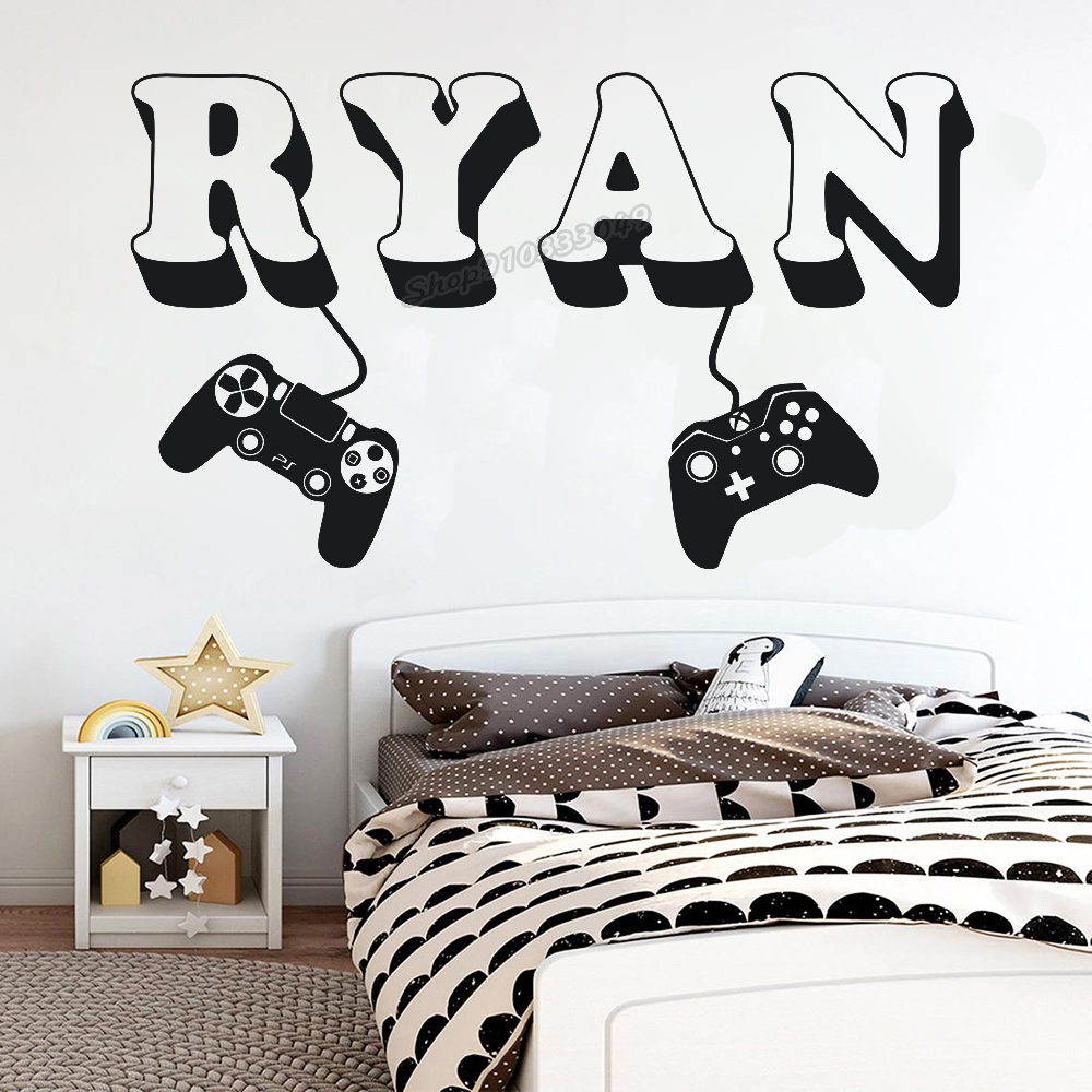 Board Game Room - Gamer wall Sticker Custom Name Controller