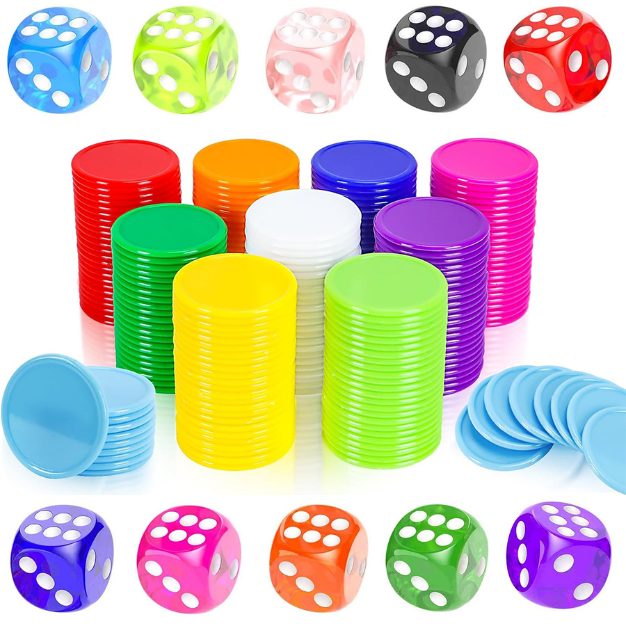 100 Chips & 10 Dices Set - 19m - Board Game Sequence 评论和价格